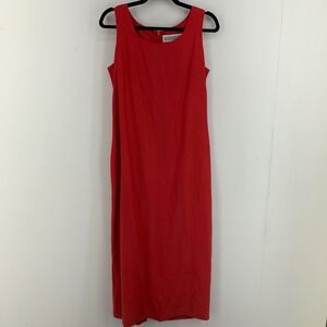 Vintage 90s Jessica Howard Linen Blend Midi Sheath Dress Business Casual Spring